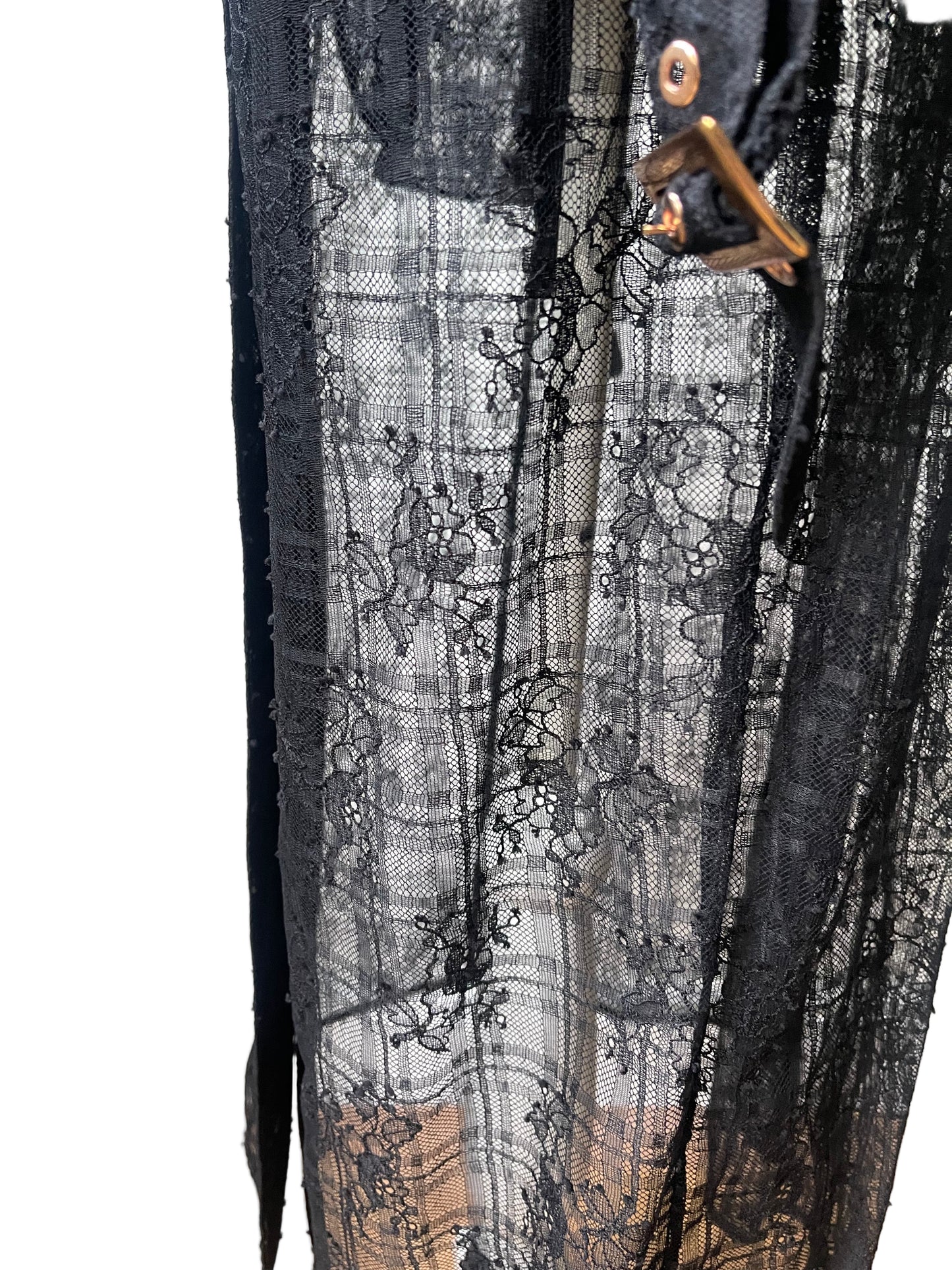 Agent Provocateur kanten jurk / trenchcoat zwart maat EU 38