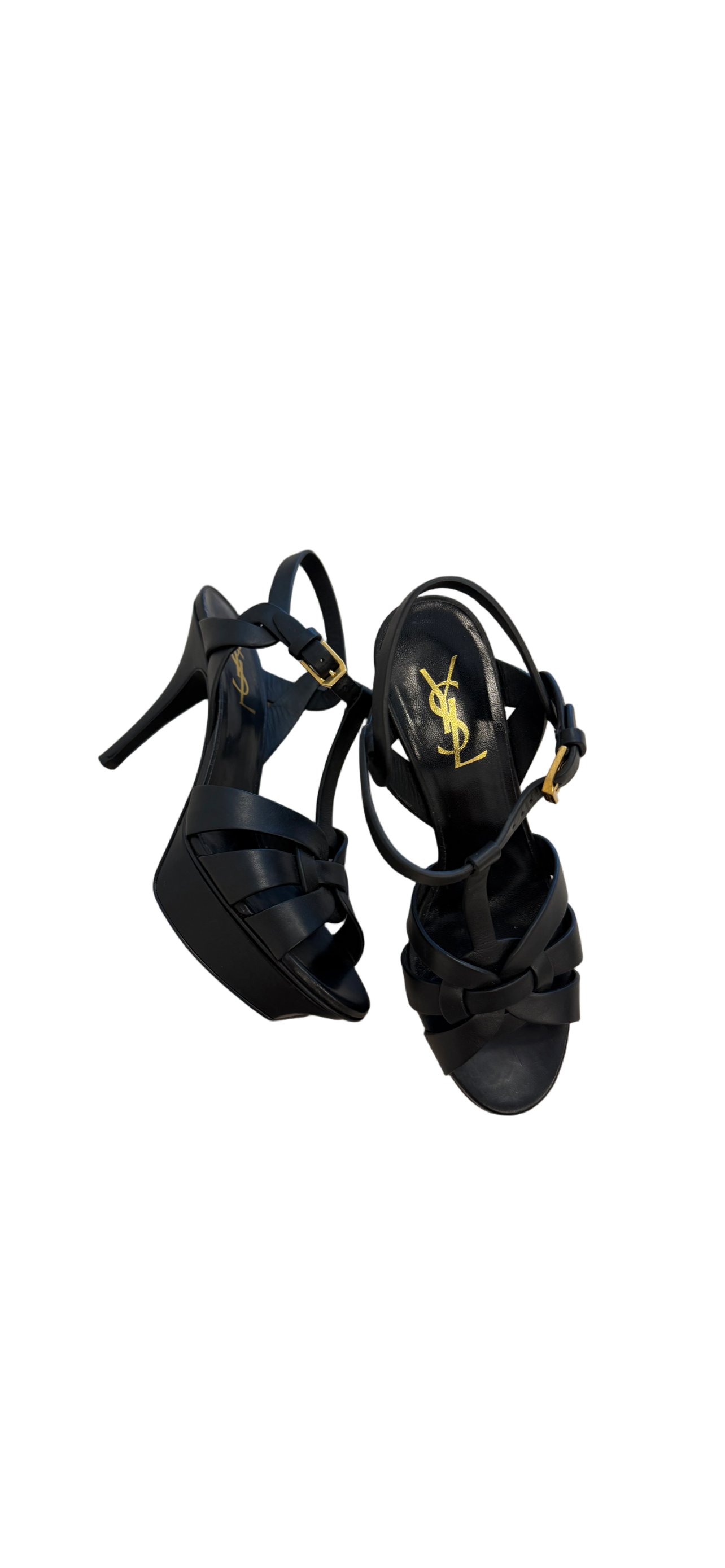 Saint Laurent Tribute Sandalen in Zwart Leer – Maat EU 37