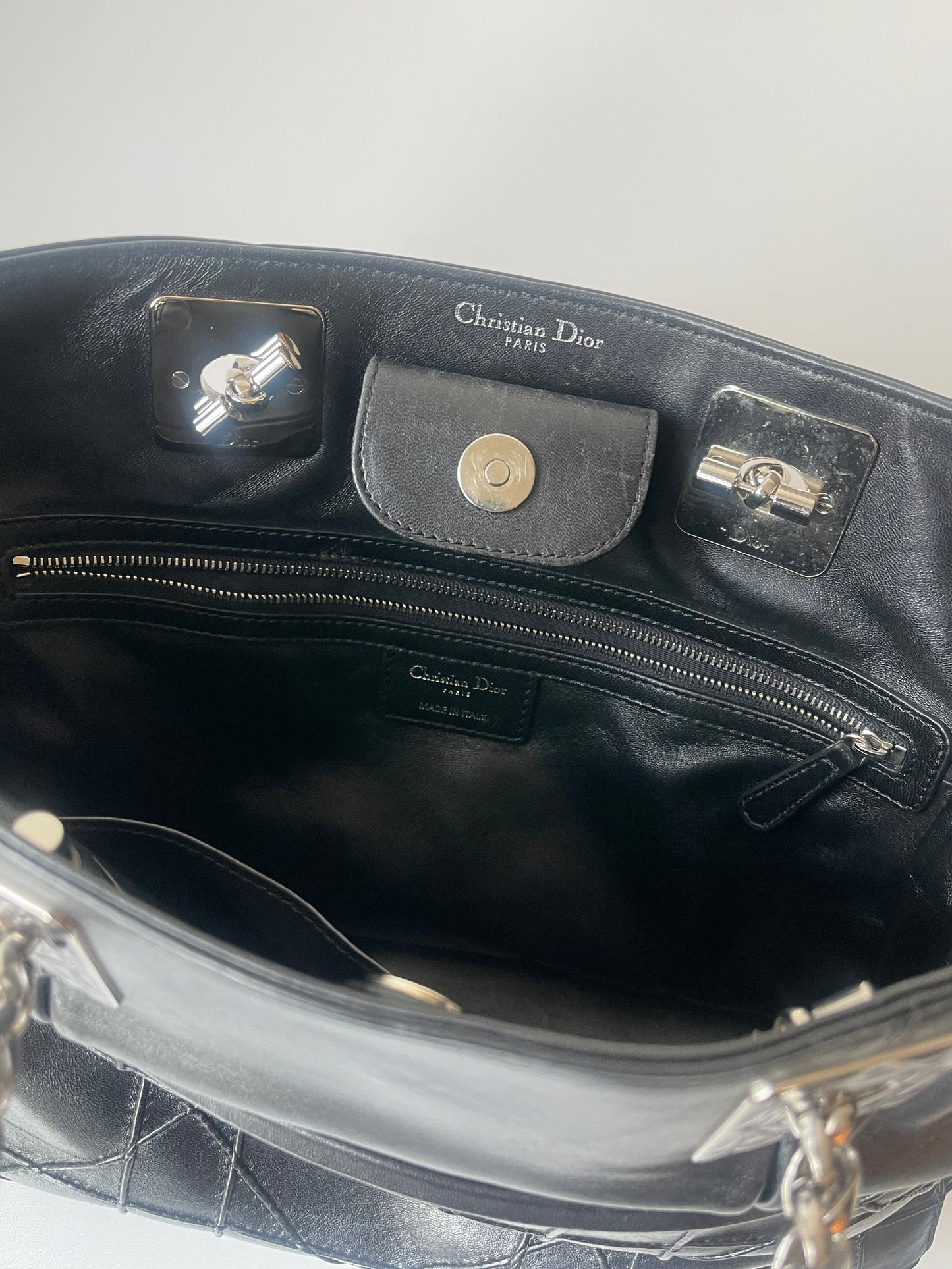 Dior Cannage zwart leren tas tote