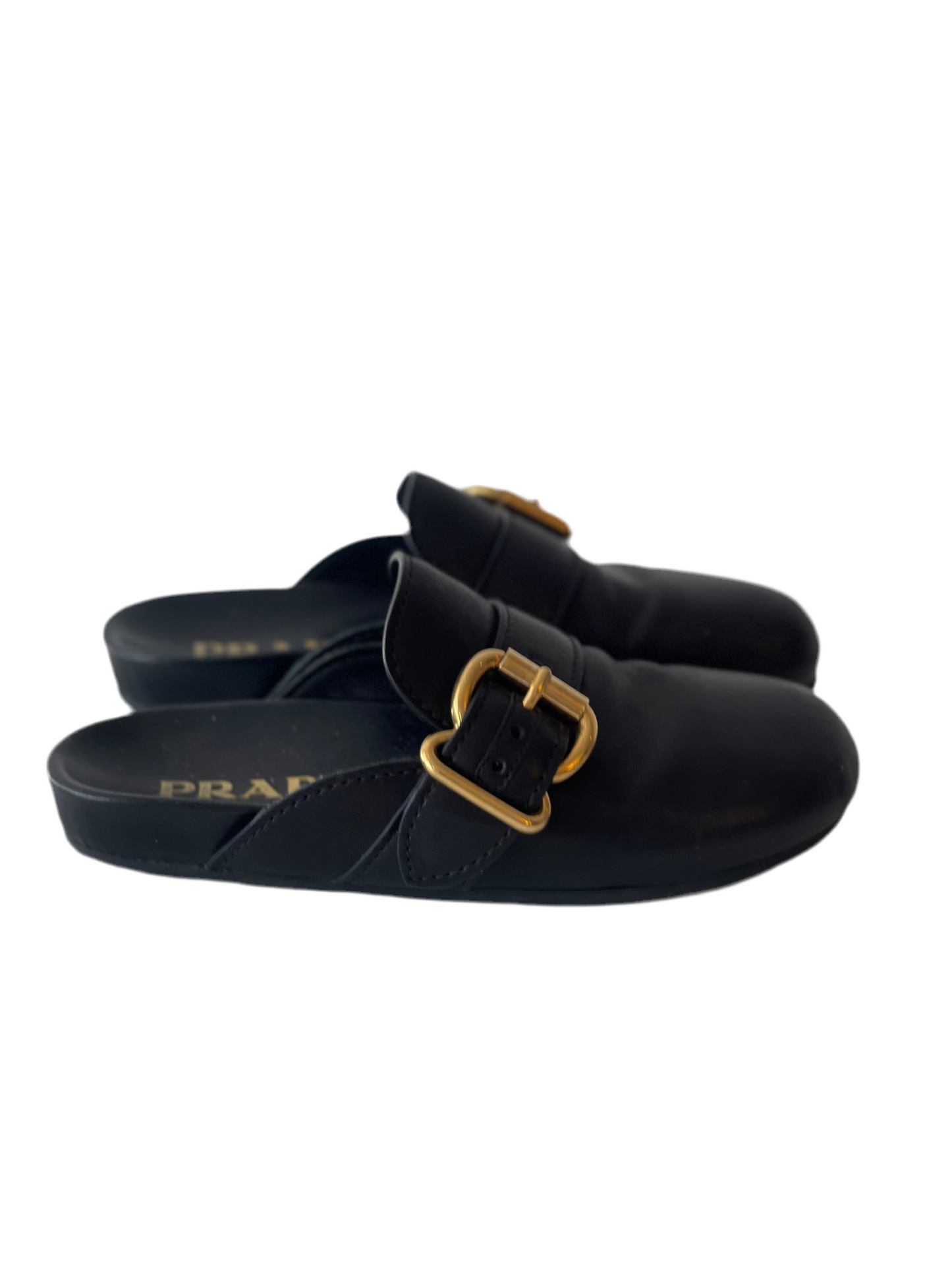 PRADA ZWART LEER SANDALEN SCHOENEN MAAT EU 37 / UK 4