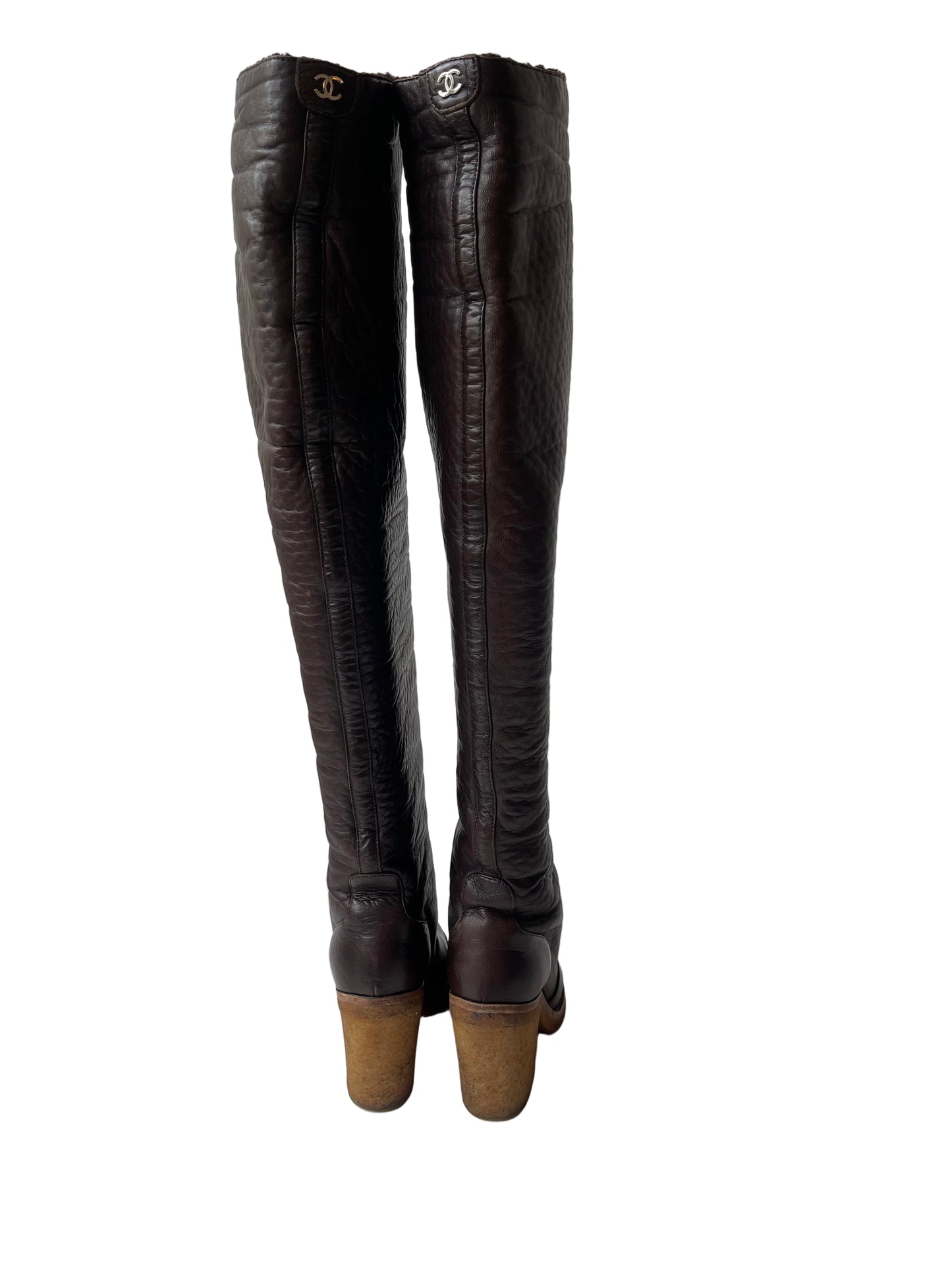 Chanel Laarzen maat EU 37 Bruin Leer