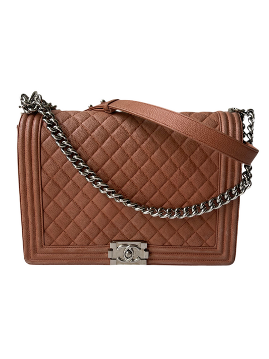 hanel Boy Bag New Medium – Zalmroze Caviar Leer – Ruthenium Hardware – Vintage -  Collectie 2012/2013