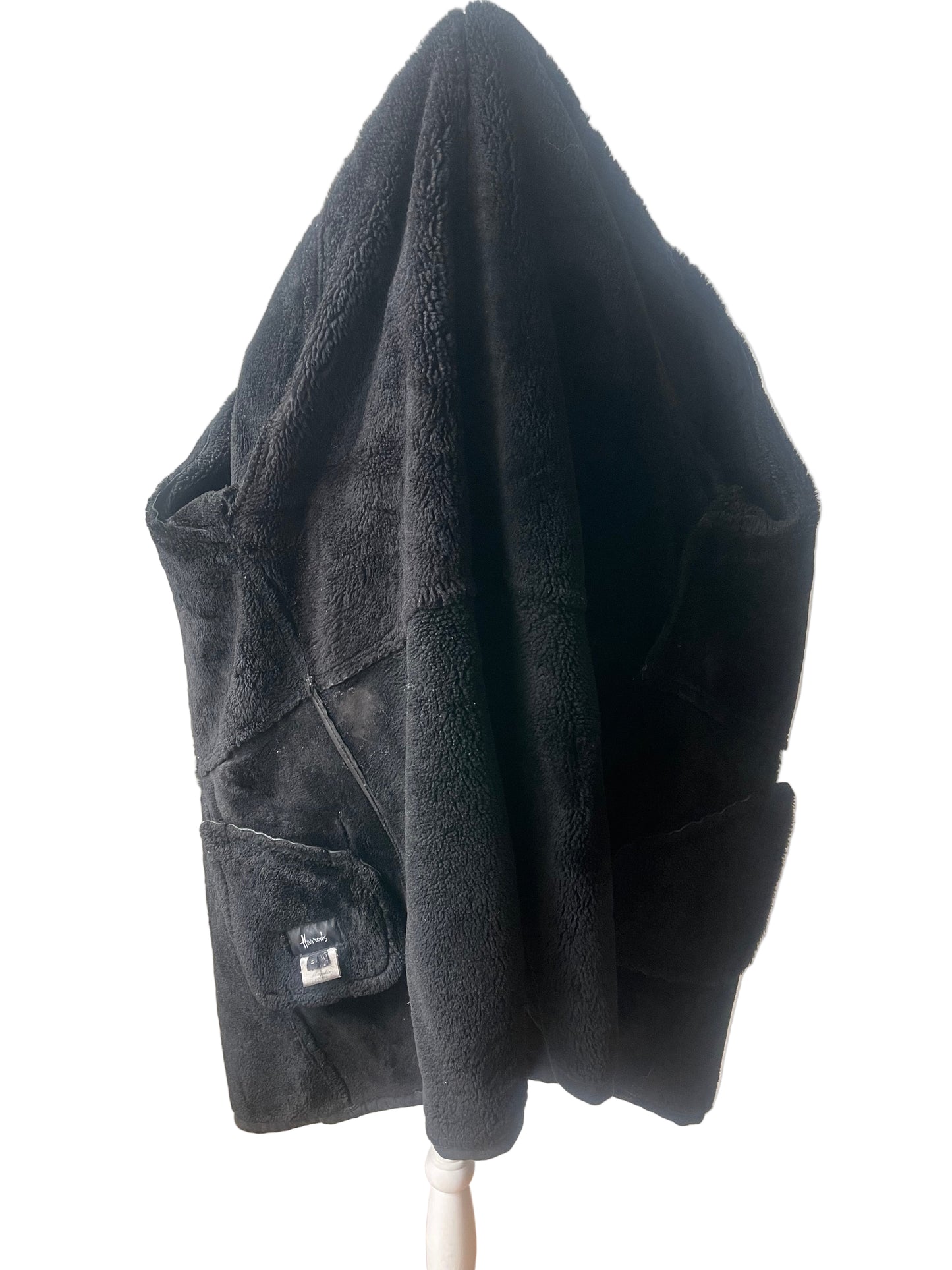 Harrods Lammy Coat / Shearling Coat Zwart – Maat S/M Oversized