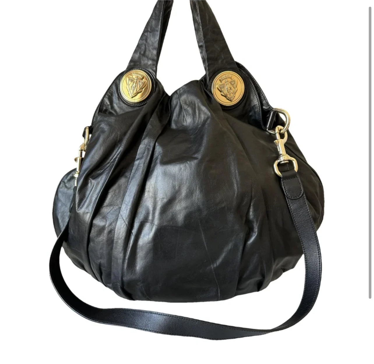 Gucci Hysteria schoudertas / crossbody in zwart leer