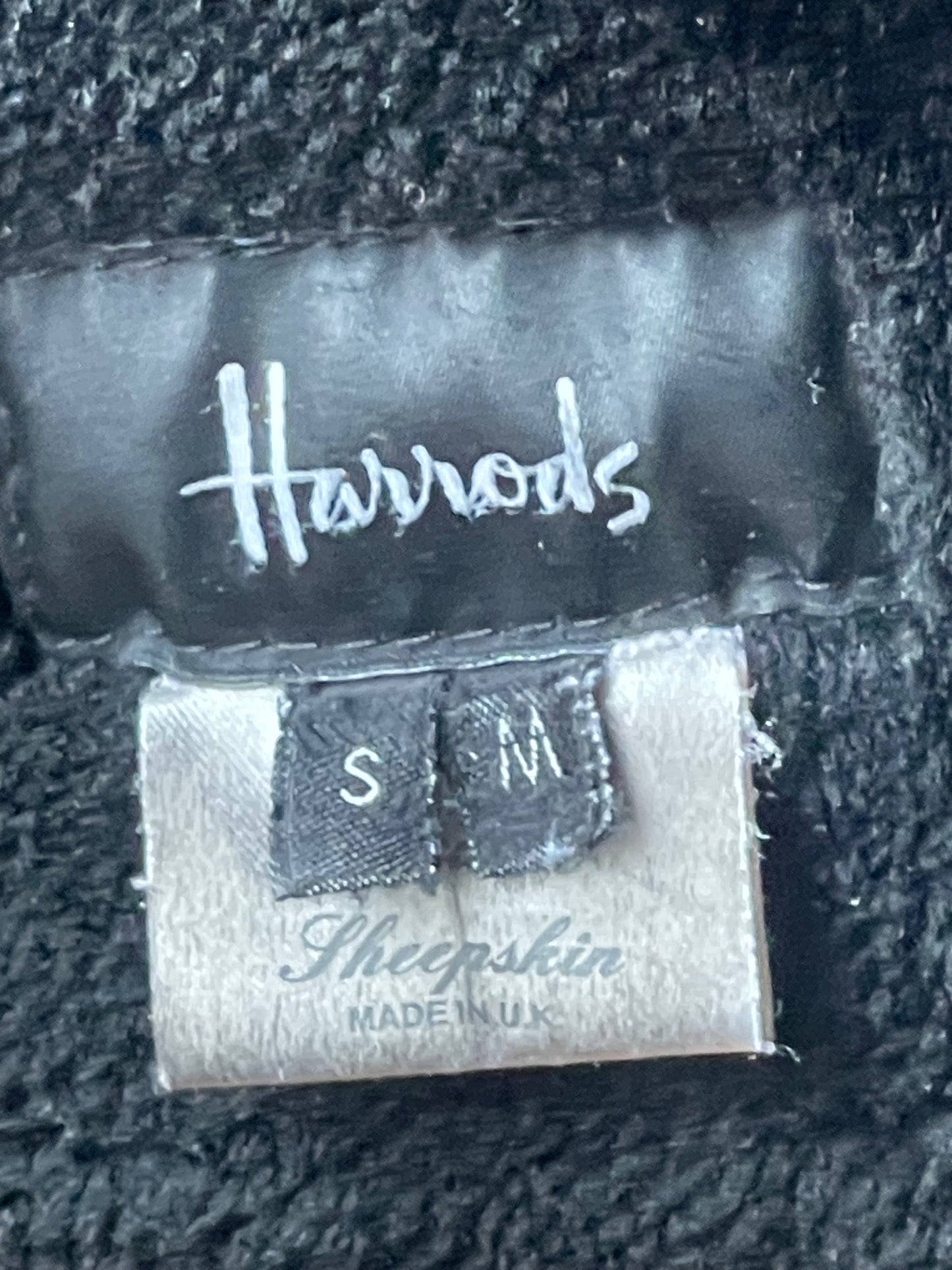 Harrods Lammy Coat / Shearling Coat Zwart – Maat S/M Oversized