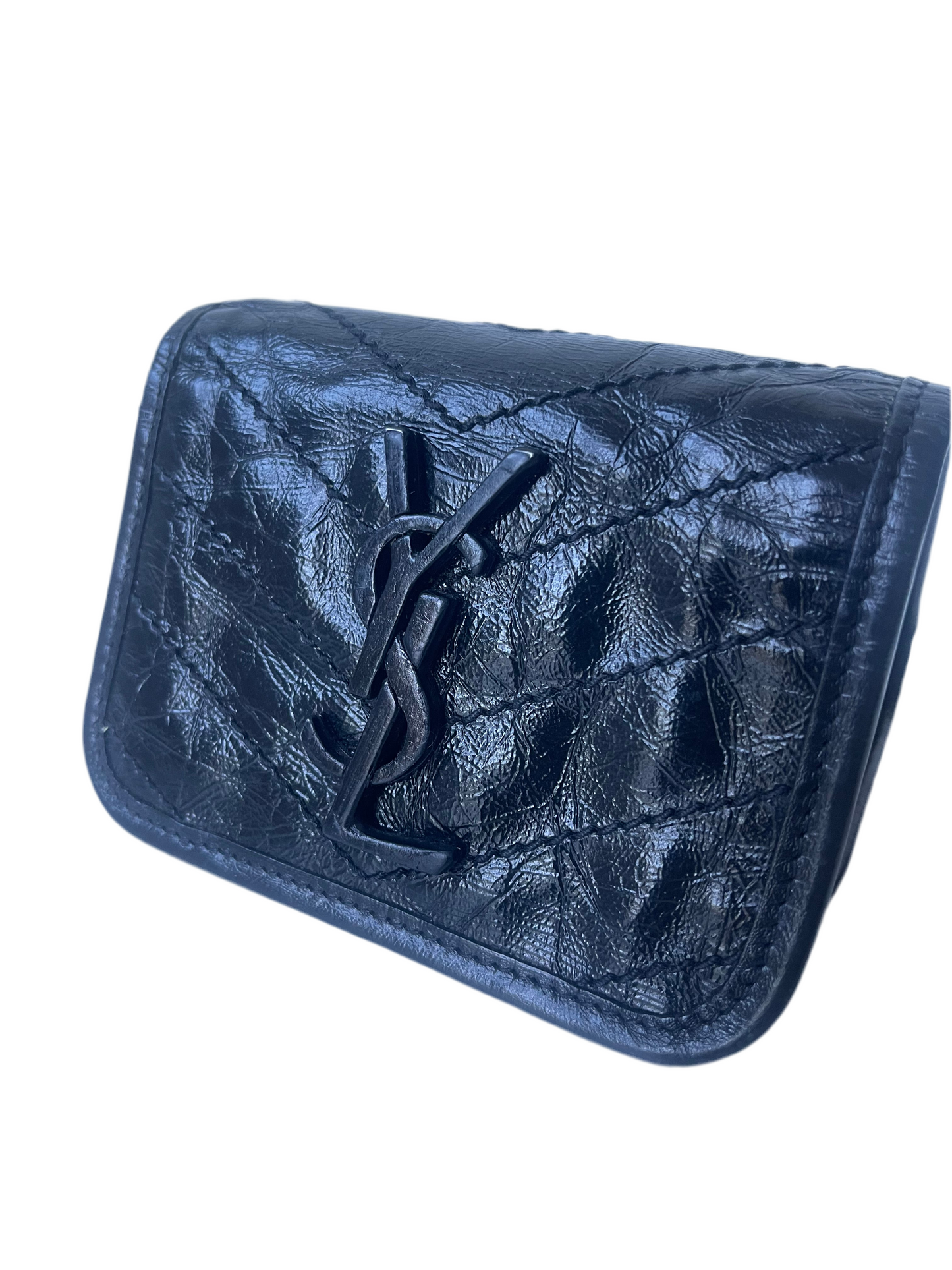 Saint Laurent YSL Niki compact wallet So Black