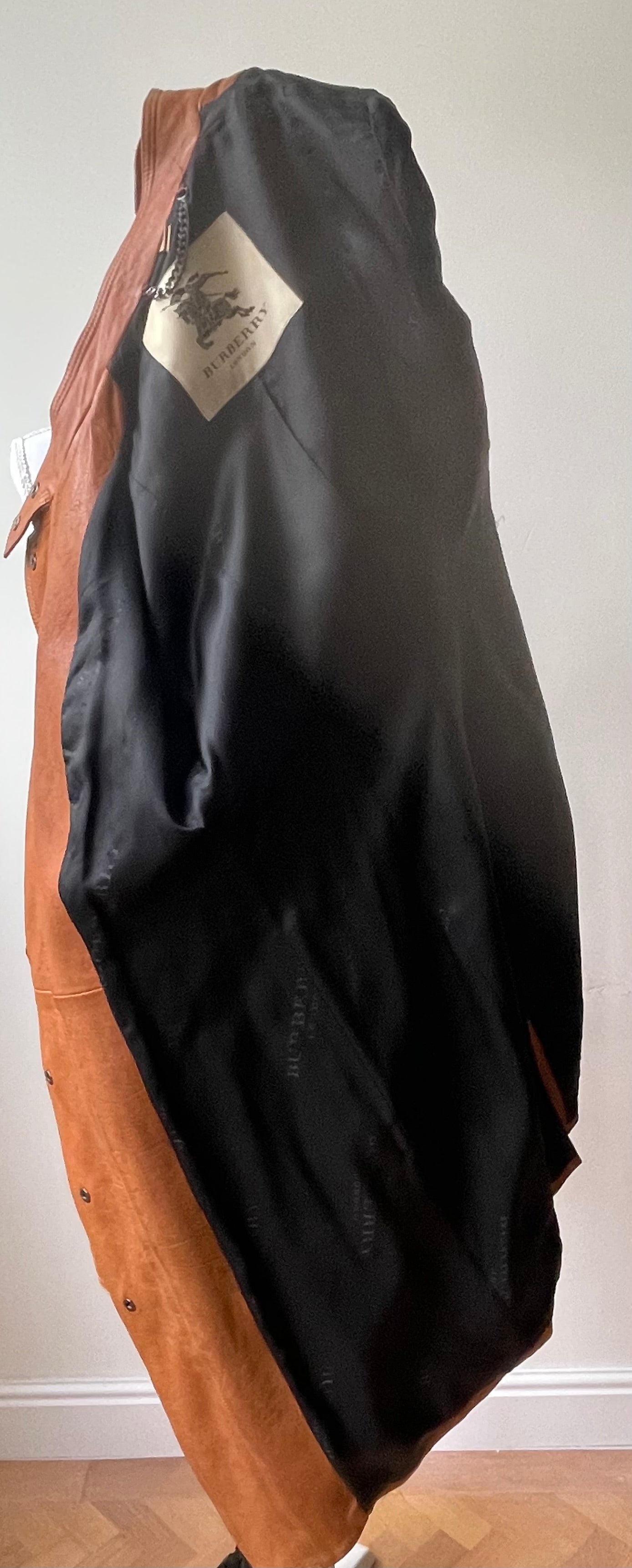 Burberry Leren Trenchcoat maat EU 38