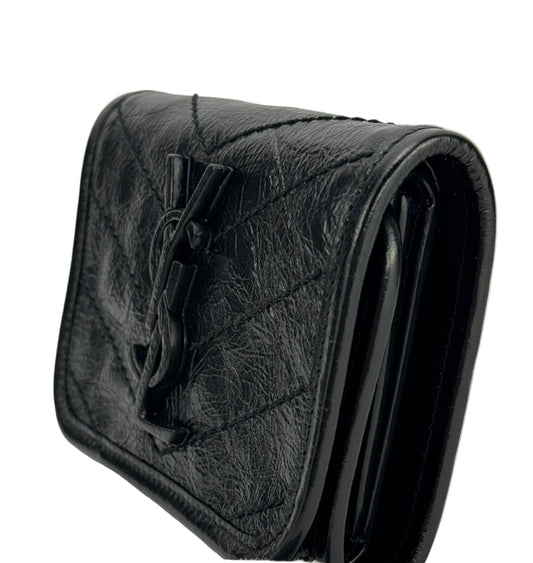 Saint Laurent YSL Niki compact wallet So Black
