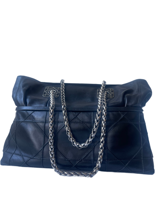 Dior Cannage Leren zwart leren tas tote