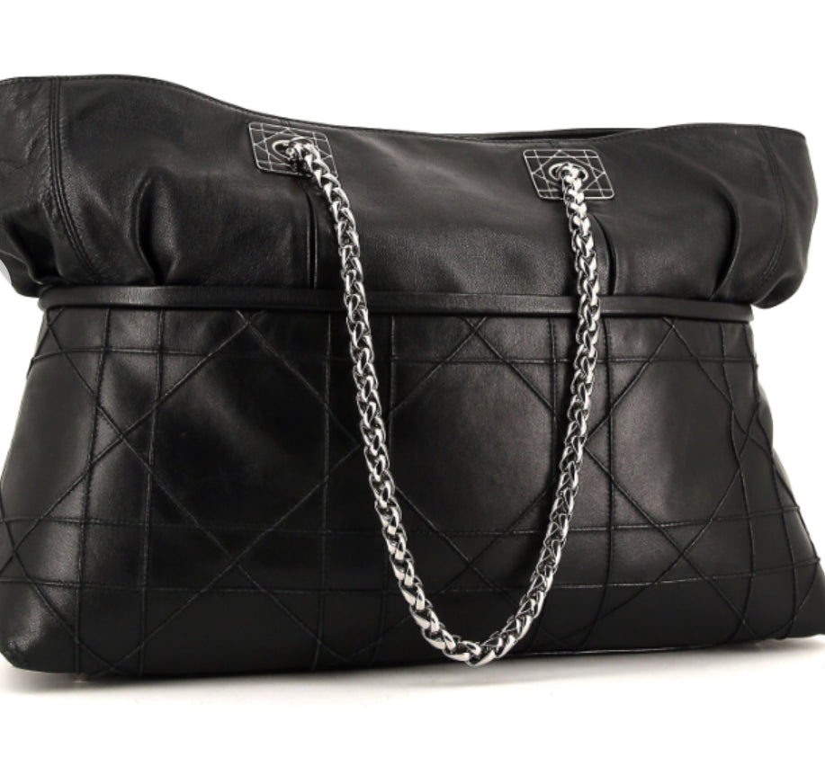 Dior Cannage zwart leren tas tote