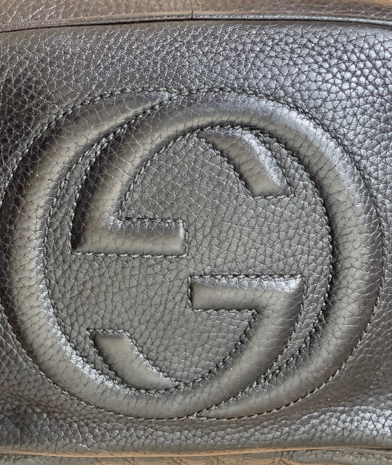 GUCCI SOHO CROSSBODY SHOULDER BAG BLACK LEATHER