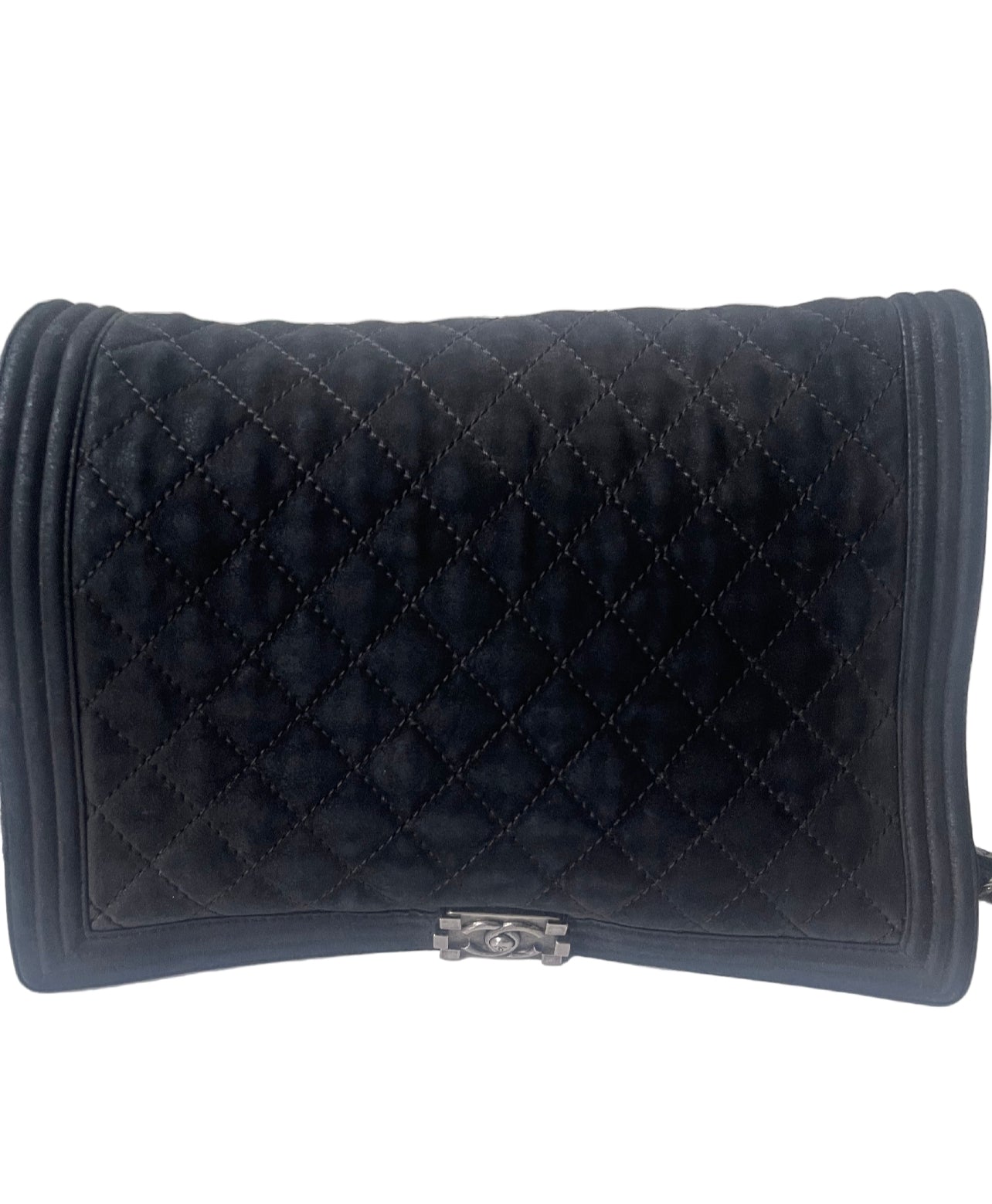 Chanel Boy Maxi Jumbo Matelassé – Zwart Suède Leer - Schoudertas, Crossbody tas