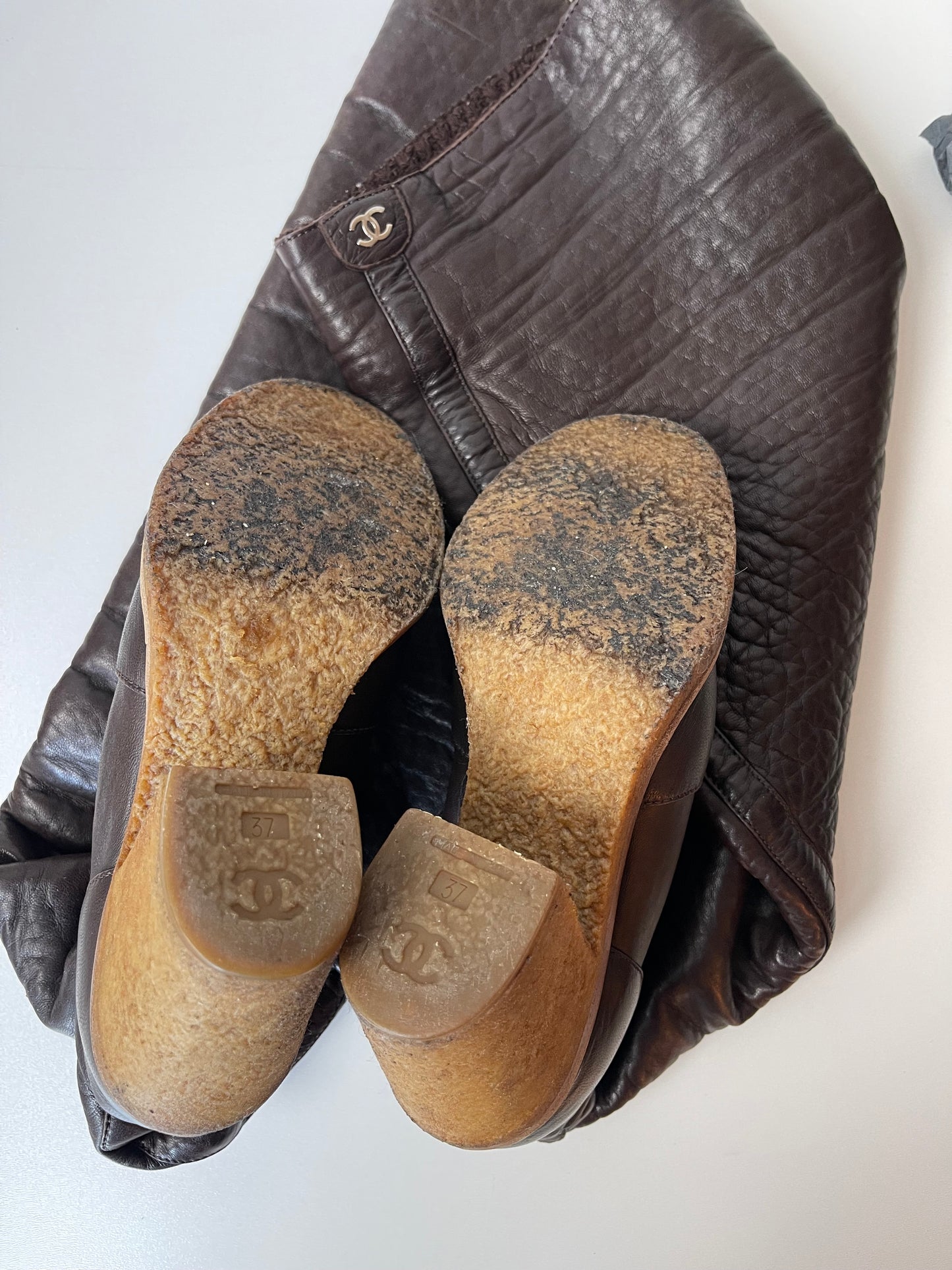 Chanel Laarzen maat EU 37 Bruin Leer
