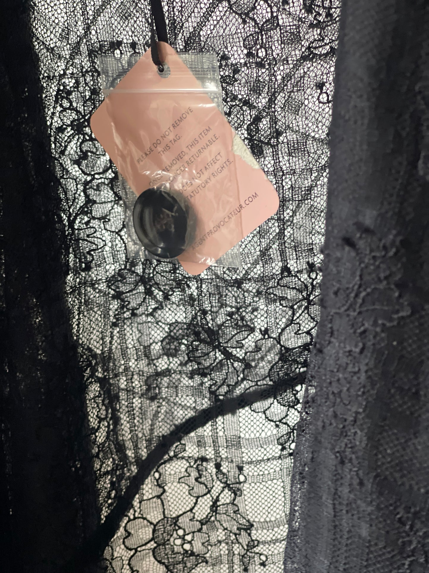 Agent Provocateur kanten jurk / trenchcoat zwart maat EU 38