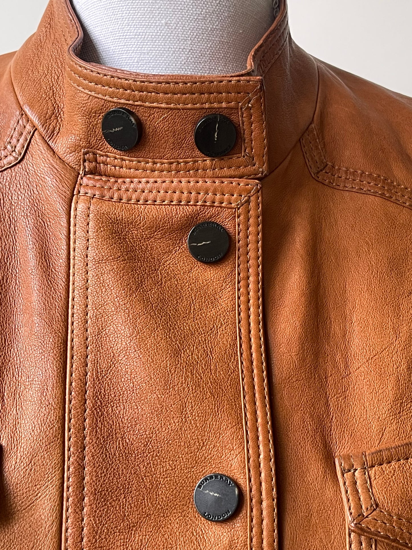 Burberry Leren Trenchcoat maat EU 38