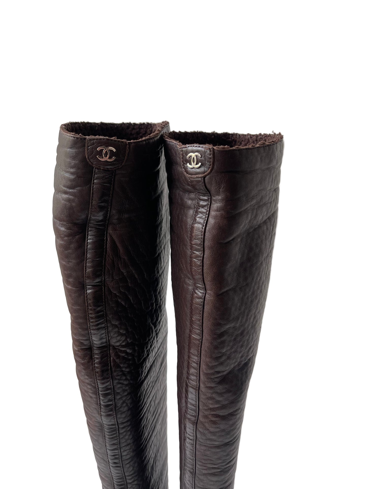 Chanel Laarzen maat EU 37 Bruin Leer