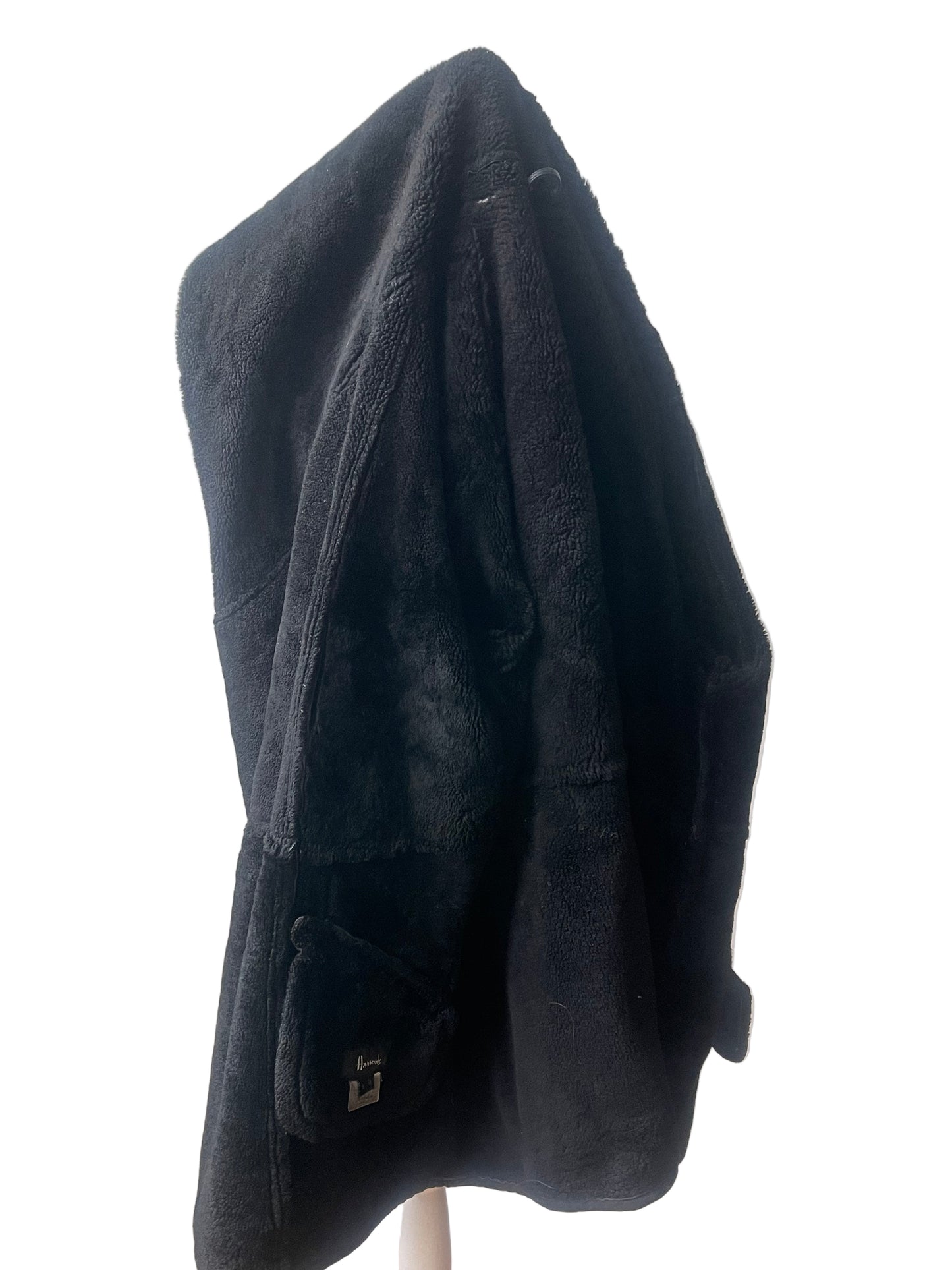 Harrods Lammy Coat / Shearling Coat Zwart – Maat S/M Oversized