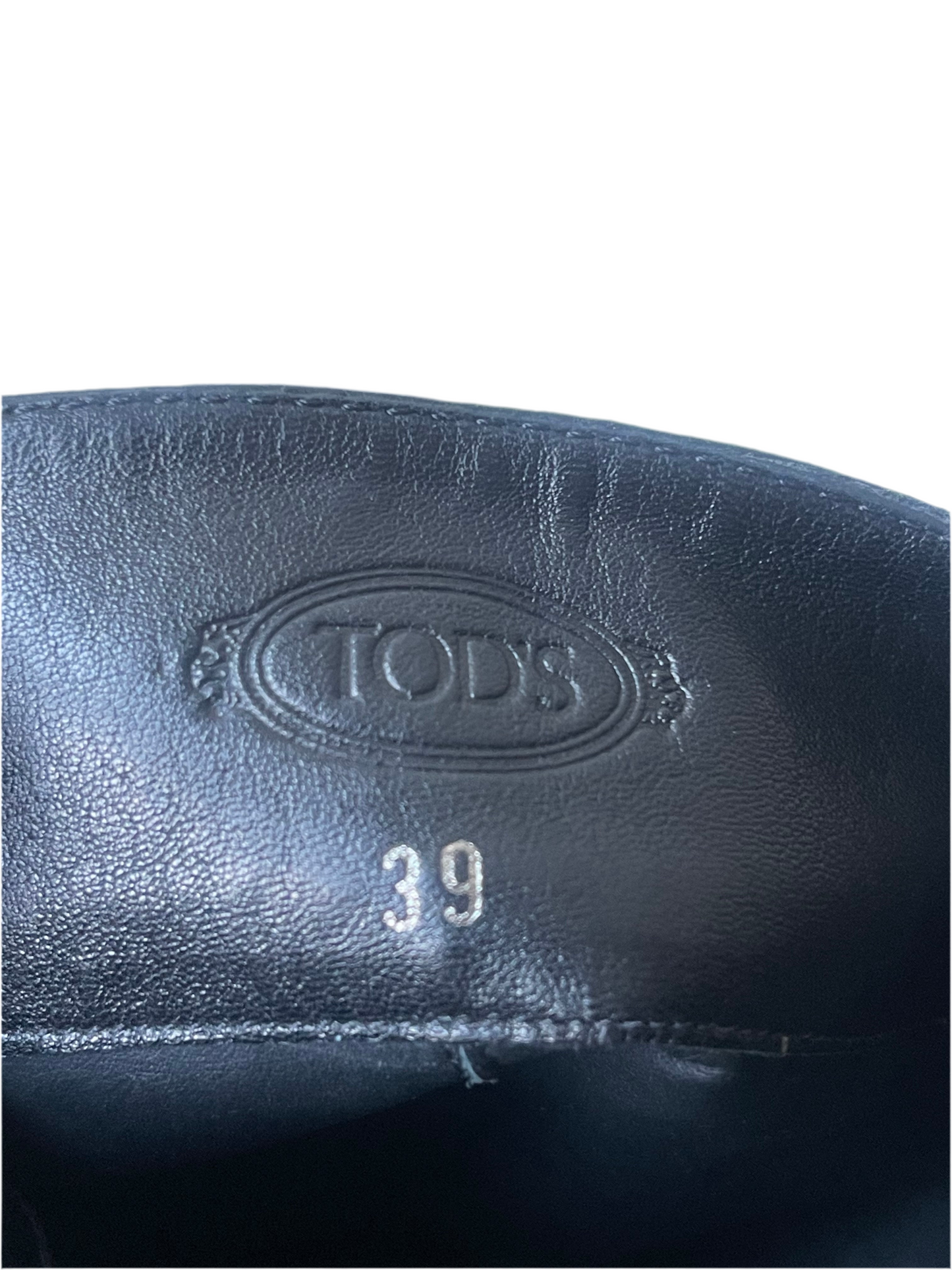 TOD'S LAARZEN ZWART LEER SCHOENEN MAAT EU 39
