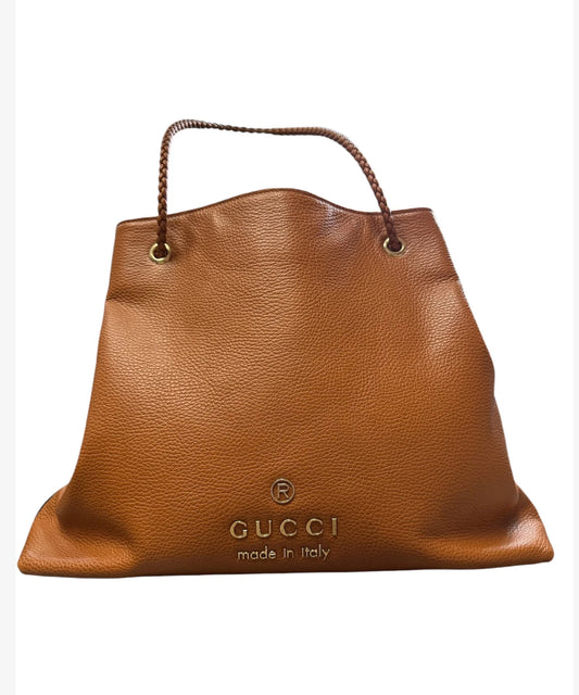 GUCCI GIFFORD TAS TOTE BAG SHOPPER BRUIN LEER SCHOUDERTAS