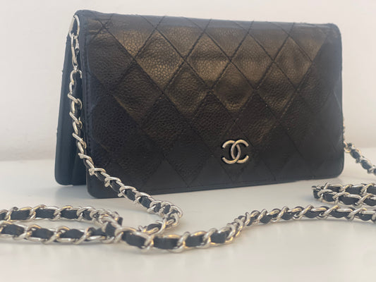 CHANEL WALLET ON CHAIN SCHOUDERTAS CROSSBODY WALLET ZWART LEER