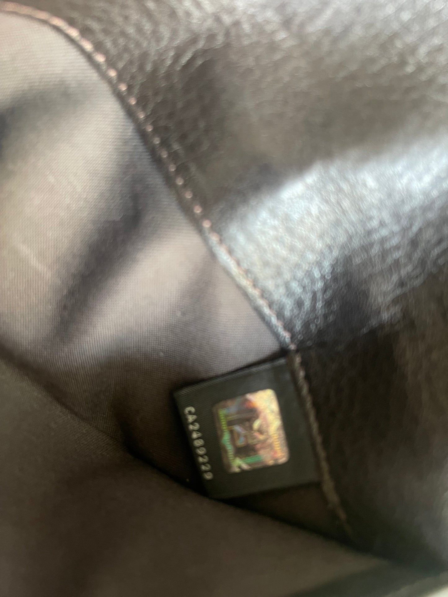 FENDI ZUCCA FLAP WALLET ON CHAIN ​​BAG CANVAS / LEATHER BROWN