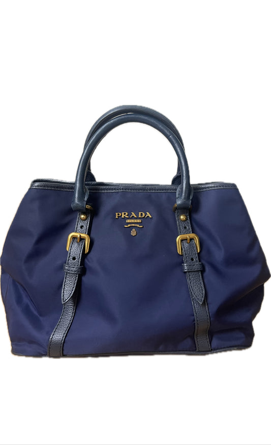 PRADA TOTE 2WAY TAS SCHOUDERTAS HANDTAS NAVY BLAUW